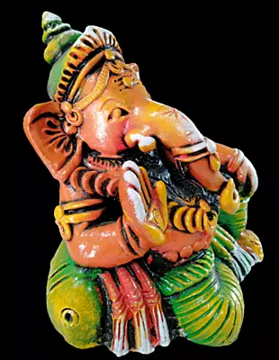 Ganesha Idol Hand-Painted Clay