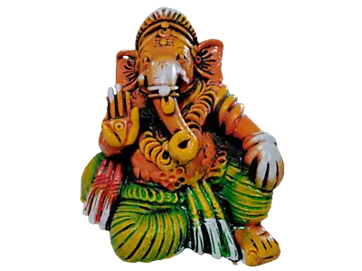 Ganesha Idol Hand-Painted Clay