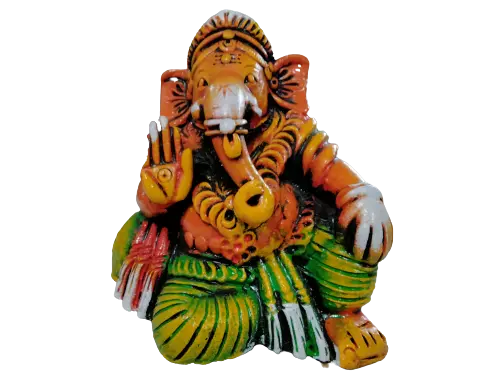 Ganesha Idol Hand-Painted Clay